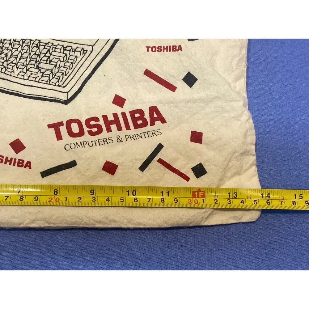 Vintage Toshiba Computers and Printers Graphic Totebag